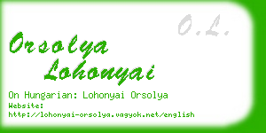 orsolya lohonyai business card